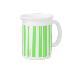Lime green and white candy stripes beverage pitcher