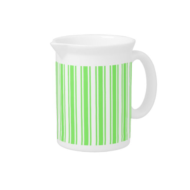 Lime green and white candy stripes beverage pitcher (Right)