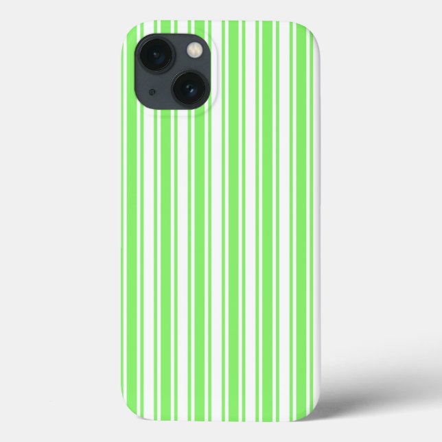 Lime green and white candy stripes Case-Mate iPhon iPhone Case (Back)