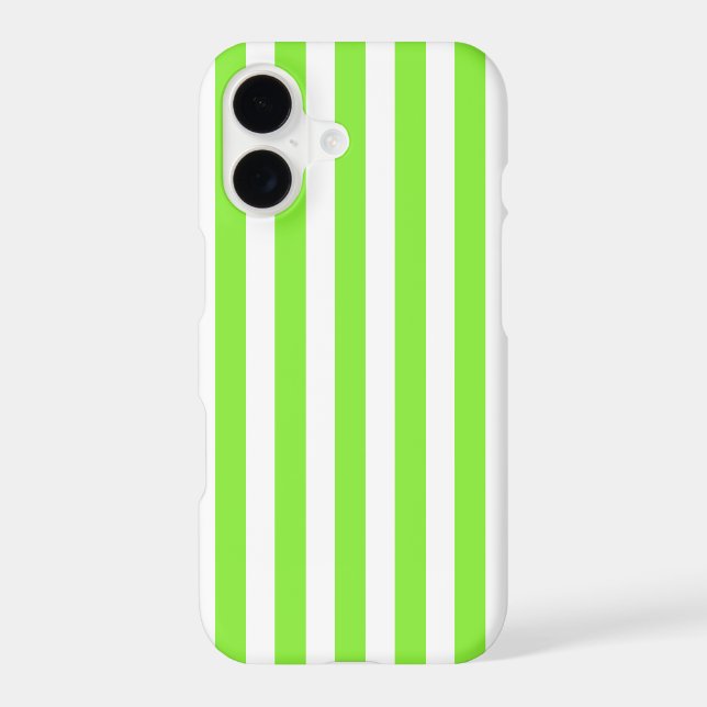 Lime green and white candy stripes Case-Mate iPhone case (Back)