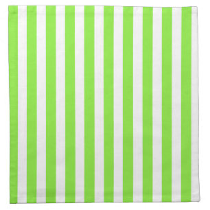 Lime green and white candy stripes cloth napkin