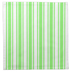 Lime green and white candy stripes cloth napkin