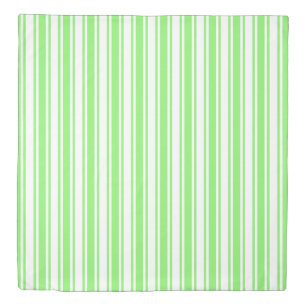 Lime green and white candy stripes duvet cover