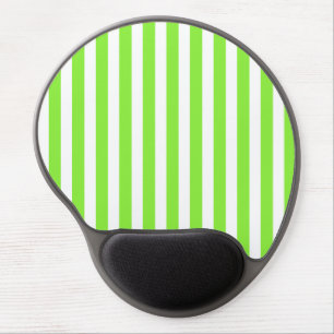 Lime green and white candy stripes gel mouse pad