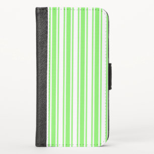 Lime green and white candy stripes iPhone wallet c