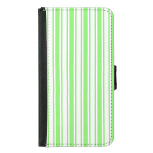 Lime green and white candy stripes iPhone wallet c