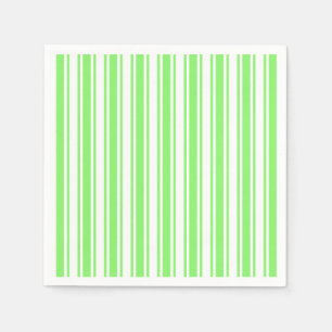 Lime green and white candy stripes napkins