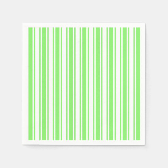 Lime green and white candy stripes napkins (Front)