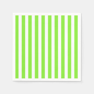 Lime green and white candy stripes napkins