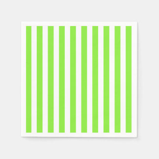 Lime green and white candy stripes napkins