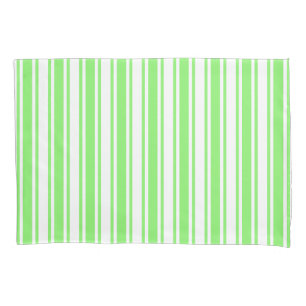 Lime green and white candy stripes pillow case