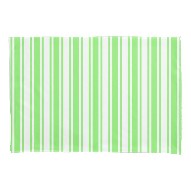 Lime green and white candy stripes pillow case (Front)