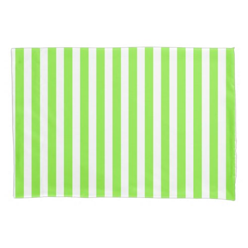 Lime green and white candy stripes pillow case
