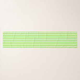 Lime green and white candy stripes scarf