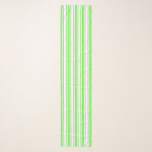 Lime green and white candy stripes scarf