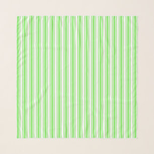 Lime green and white candy stripes scarf