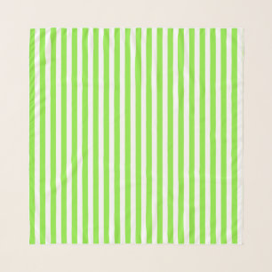 Lime green and white candy stripes scarf