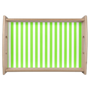 Lime green and white candy stripes serving tray