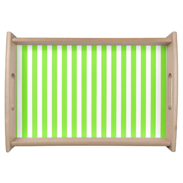 Lime green and white candy stripes serving tray (Front)