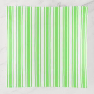 Lime green and white candy stripes trinket tray