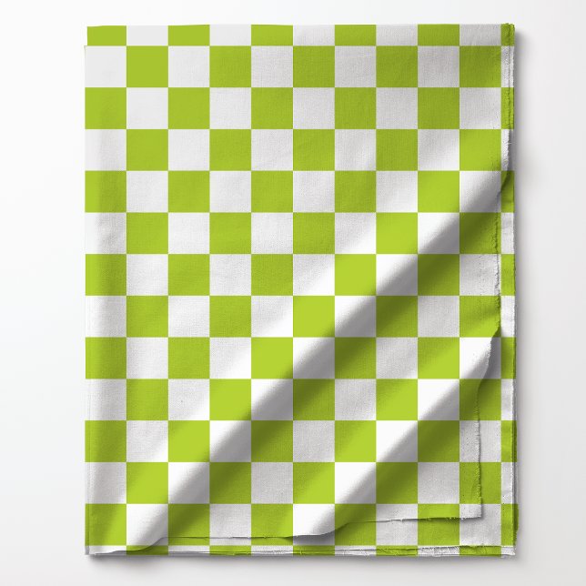 Lime Green and White Checkered Pattern Fabric (Creator Uploaded)