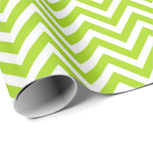 Lime Green and White Chevron Wrapping Paper