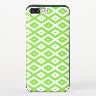 Lime green and white diamond pattern iPhone 8/7 plus slider case