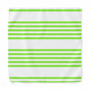 Lime green and white five stripes pattern bandana