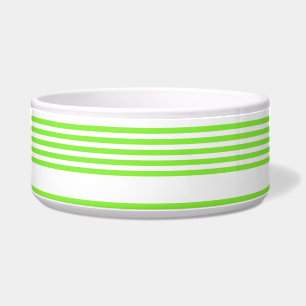 Lime green and white five stripes pattern bowl