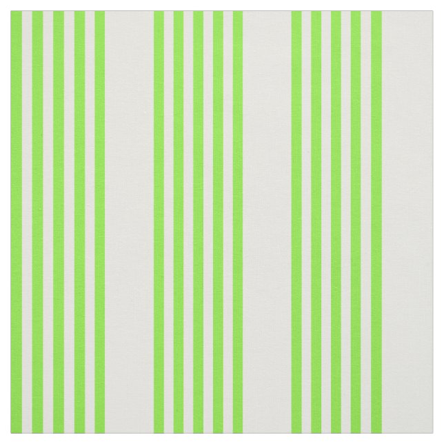Lime green and white five stripes pattern fabric (Swatch)