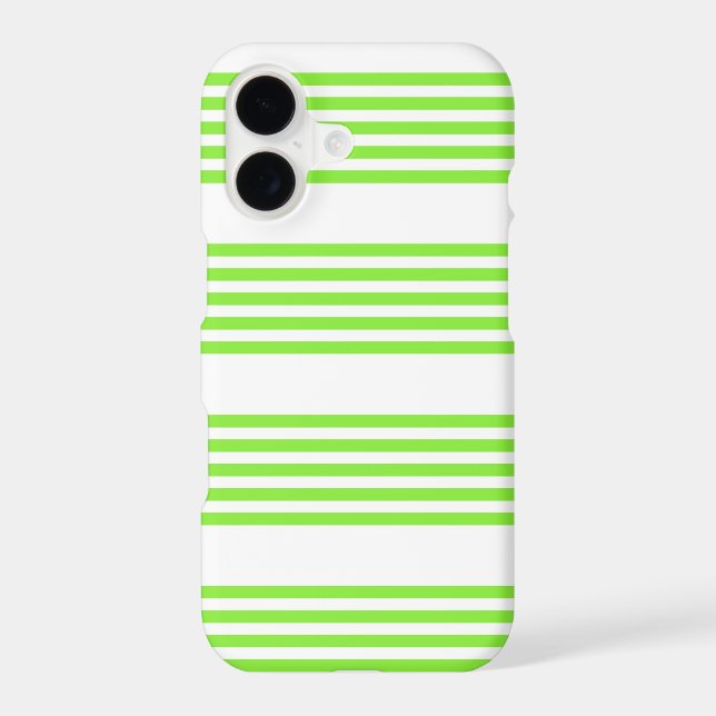 Lime green and white five stripes pattern iPhone case (Back)