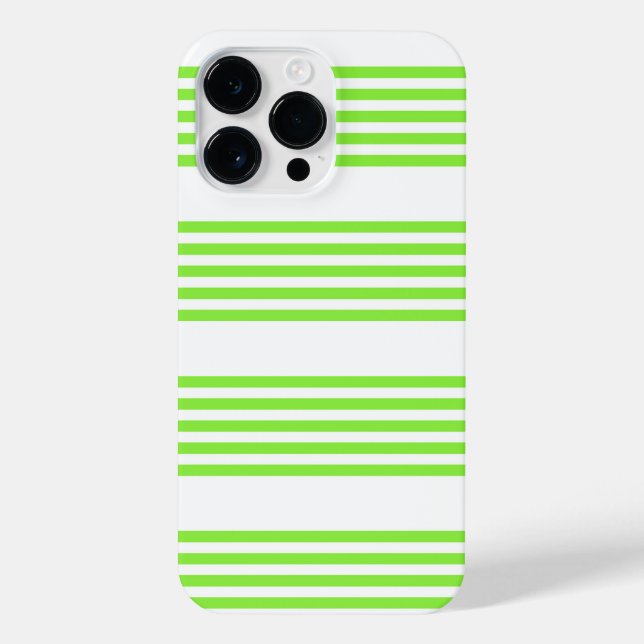 Lime green and white five stripes pattern iPhone case (Back)