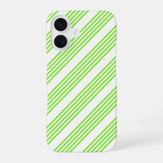 Lime green and white five stripes pattern iPhone case (Back)