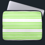 Lime green and white five stripes pattern laptop sleeve<br><div class="desc">Lime green and white five stripes pattern</div>
