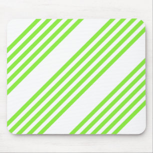 Lime green and white five stripes pattern mouse pad