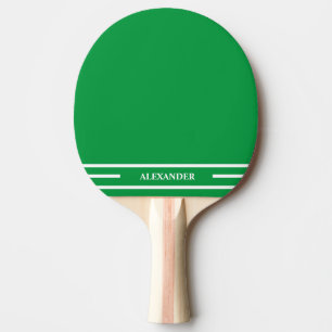 Lime Green and White Ping Pong Paddle with Name