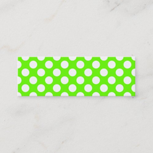 Lime Green and White Polka Dots Business Card Templates