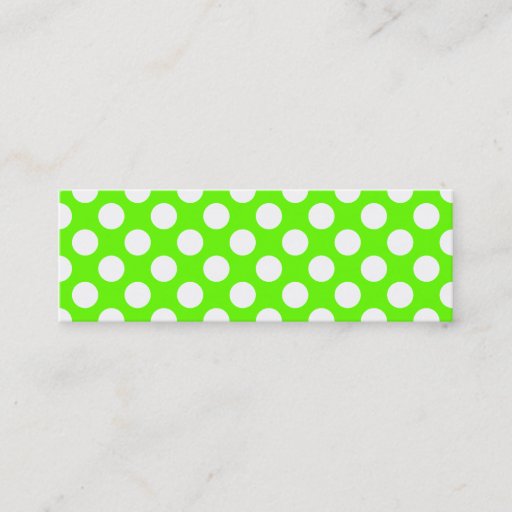 Customizable Lime Green and White Polka Dots Business Card Templates