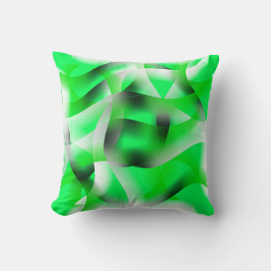 Lime green and white ripples, with shadow? throw pillow