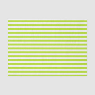 Lime Green and White Stripes Tissue Paper