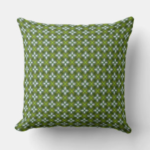 Lime Green and Woven White Light Effect Throw Pillow