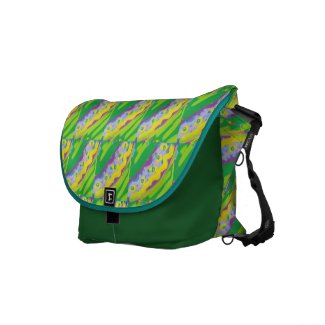 Lime Green and Yellow Stripe Medium Messenger Bag
