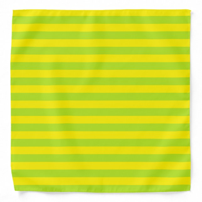 Lime Green and Yellow Stripes Bandana (Front)