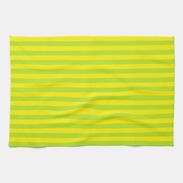 Lime Green and Yellow Stripes Towel (Horizontal)