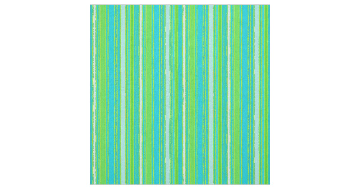 Vintage Striped Fabric Fat Quarter in Green, dark aqua & hints of