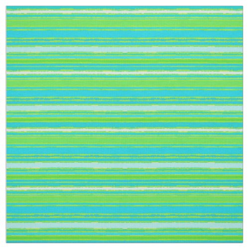 Lime Green Aqua Turquoise Blue Stripes Pattern Fabric