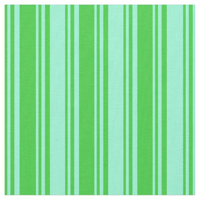 Lime Green & Aquamarine Colored Lined Pattern Fabric (Close Up)