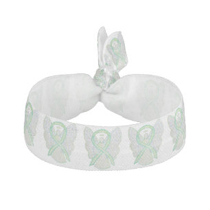 Lime Green Awareness Ribbon Angel Custom Hair Ties
