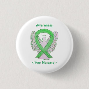 Lime Green Awareness Ribbon Angel Custom Pin