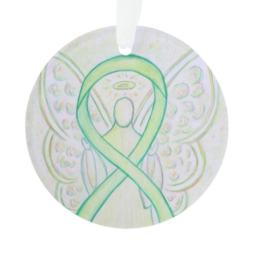 Lime Green Awareness Ribbon Angel Ornaments